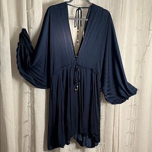 Free People Navy Midi Dress